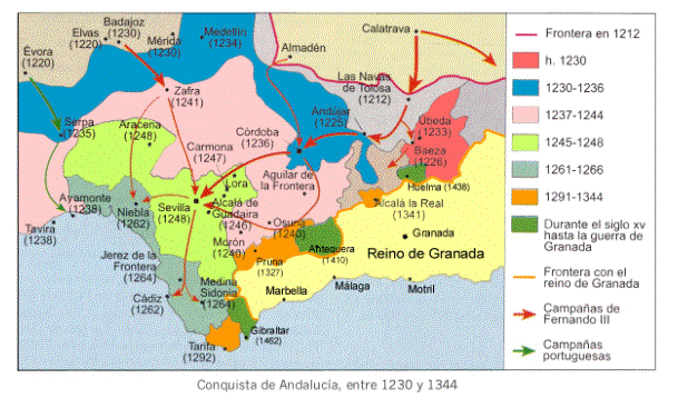 Conquista de Andaluca, entre 1230 y 1344