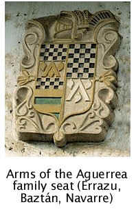 The stone escutcheon of the Aguerrea ancestral home. Errazu, Baztn valley, Navarre