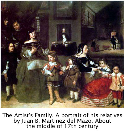 The Artist's Family. Oil on canvas by Juan Bautista Martnez del Mazo (c. 1612-1667). Art History Museum (Viena). Click here to enlarge the information about the family (in Spanish)